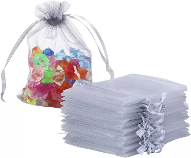 Pack of 100 Organza Drawstring Gift Bags for Jewelry ,Chocolate,