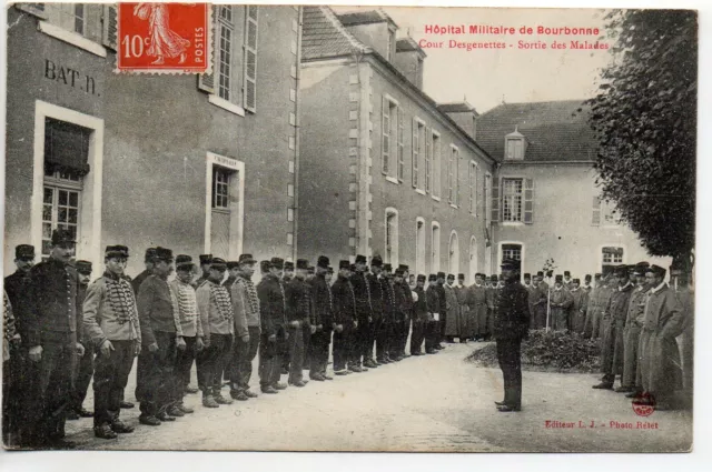 BOURBONNE LES BAINS - CPA 52 - Hopital Militaire - Soldats sortie des malades