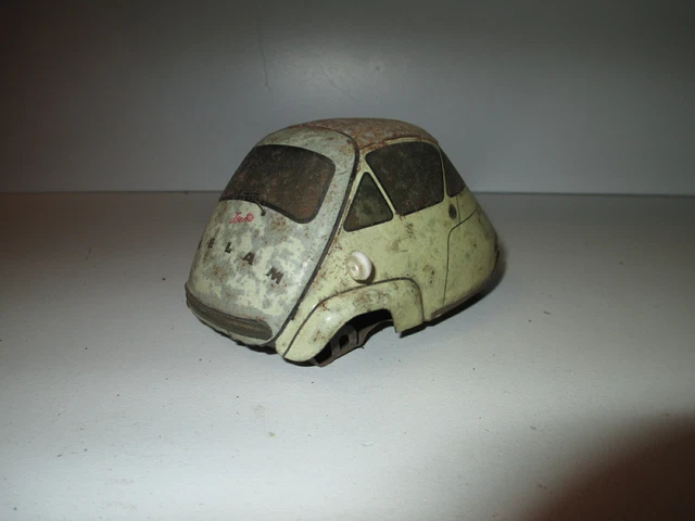 Ancien Jouet En Tôle à Friction GEGE – ISETTA VELAM 1956 – état D'usage