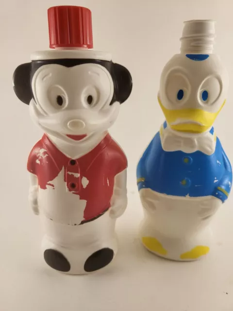 Vintage 1960’s Mickey Mouse & Donald Duck Soaky Bottle Colgate Palmolive Disney