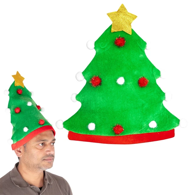 CHRISTMAS TREE HAT Fancy Dress Adult Novelty Accessory Festive Xmas