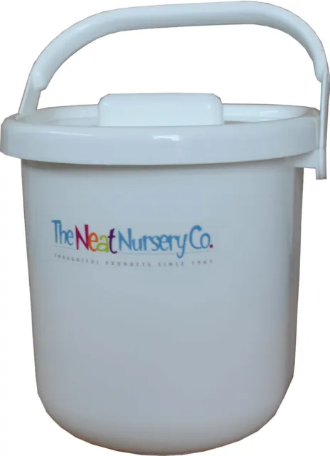 Nappy Pail Waste Disposal Bucket Easy Carry Handle The Neat Nursery Co. White