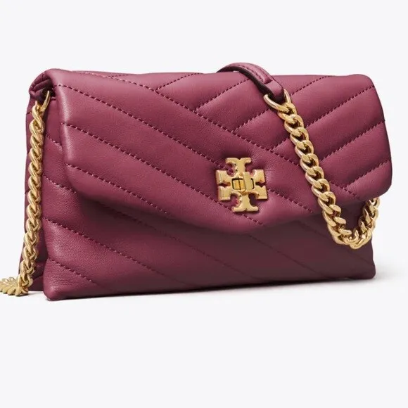 NWT AUTH $598 Tory Burch Kira Chevron Quilted Leather Convertible Bag  -Sandpiper