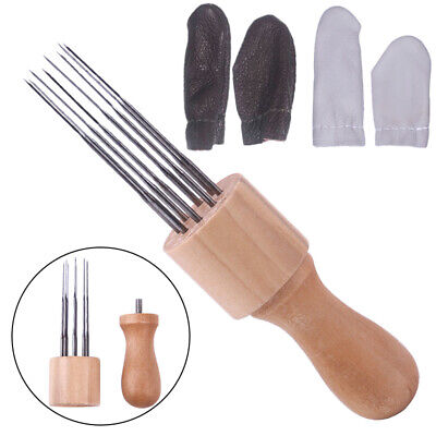 Agujas de fieltro herramientas de fieltro de lana con ocho agujas herramienta artesanal dedo sólido C-Q6