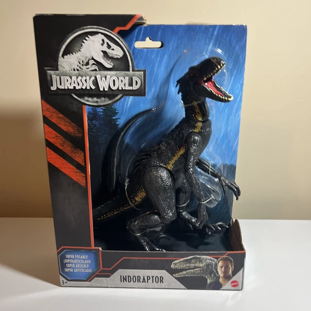 Posable Raptor JURASSIC WORLD FALLEN Kingdom Super Posable INDORAPTOR Mattel Box Ding1 ...