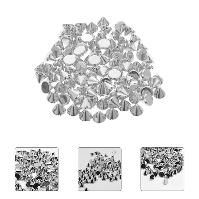 300 Pcs Cone Spikes Clothing Bullet Cone Spike Charm Metal Punk Rivets