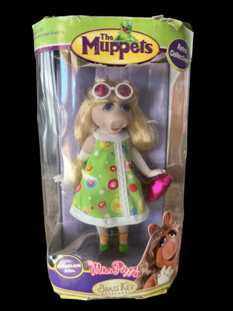 Muppets Retro Collection: Miss Piggy 7" Porcelain Doll Brass Key Keepsakes READ