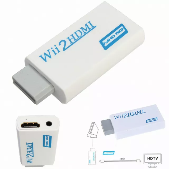 Wii HDMI 720.1080P HD adaptador convertidor gusanos de para nintendo