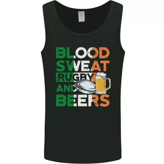 Blood Sweat Rugby and Beers Ireland Funny Mens Vest Tank Top