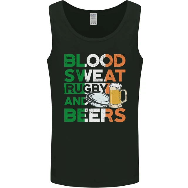 Gilet da uomo Blood Sweat Rugby and Beers Ireland divertente