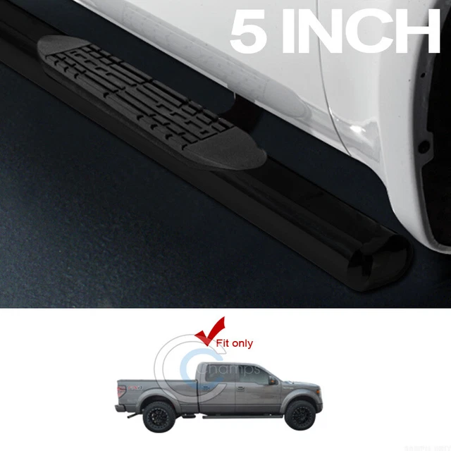 Fit 15-22 Ford F150/17+ F250 Super Crew 5" Oval Black Side Step Nerf Bars Boards