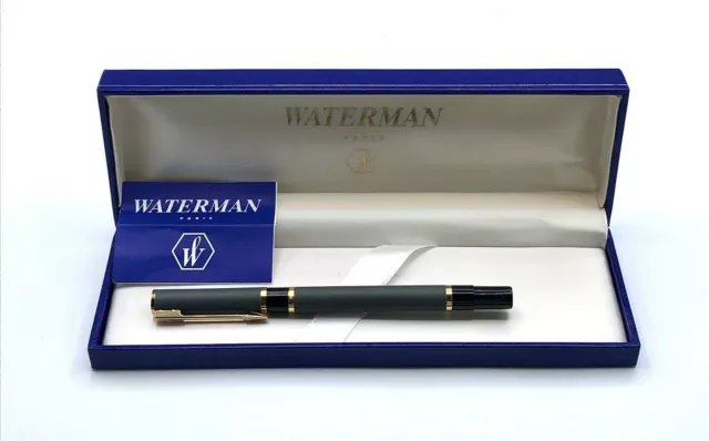 Waterman Laureat vintage matte grey roller pen New Old Stock in box.