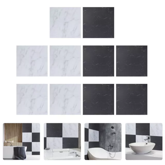 10PCS white marble floor tiles Black White Marble Wallpaper Wall Tile