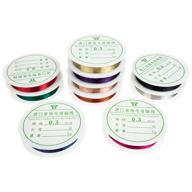 10 Rollos Cordón de Cuentas de Cobre Pulsera Fabricación Cordón An Accesorios Cuentas