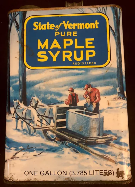 Vintage State of Vermont Maple Syrup One Gallon Tin