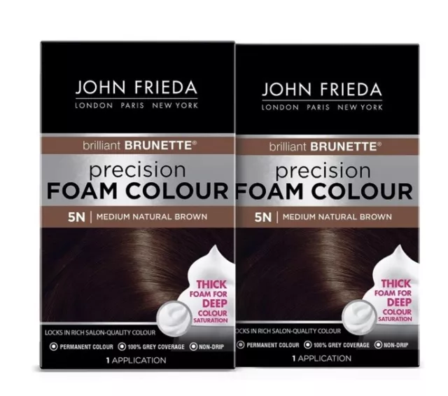 2-Pack John Frieda Permanent Haircolor Brilliant Brunette 5N Light Natural Brown