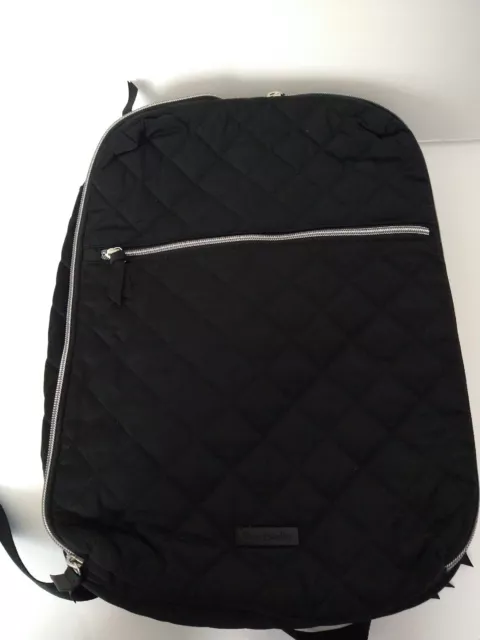 Vera Bradley Large Quilted Backpack Travel Black Floral Laptop Tote NWT!