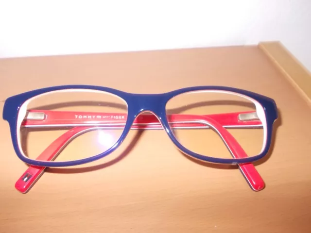 tommy hilfiger Damen Brille/Brillengestell Blau/rot/weiß