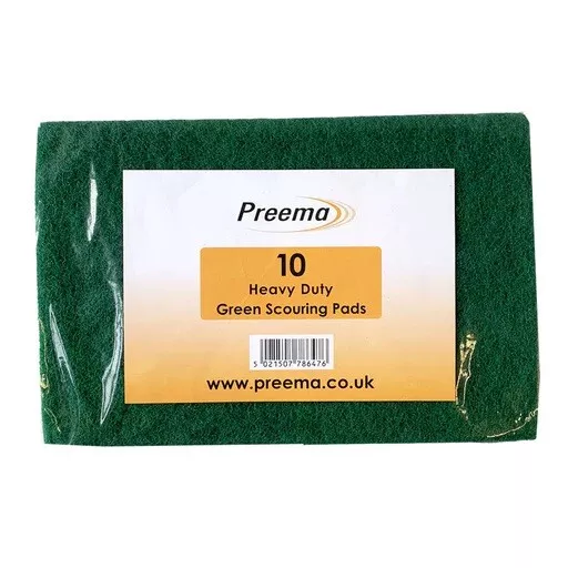 Green Scouring Pads Heavy Duty Abrasive Scourers Catering/Home Cleaning  6"x9"