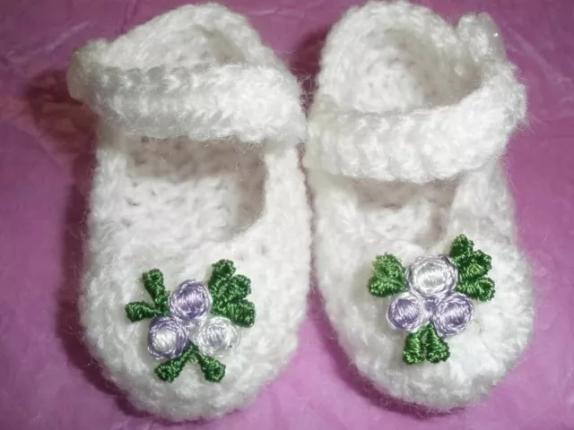 White/flower Mary Jane Doll shoes American Girl Our Generation Baby Born 6.5 cm