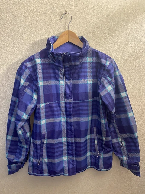 Columbia Plaid Jacket Parka OutGrown OmniTech BugaBoo Blue Unisex Juniors Sz L
