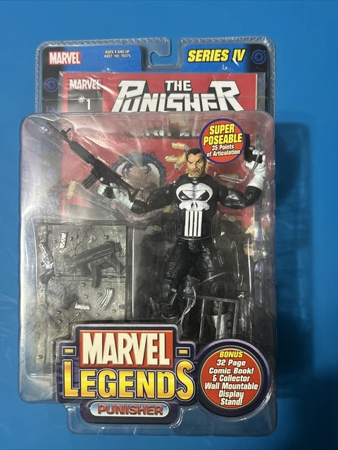 Marvel Legends Series IV The Punisher Figure W/Punisher War Zone #1 Retro Comic