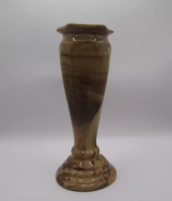 Earthy Ceramic Swirl Vase With The Look Of Marble 8 Inch High