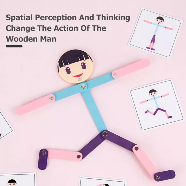 Jigsaw Games Wood Stick Man Toy Motor Skills Montessori Wooden Man Assemble Toys