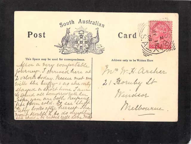 B3665 Australia SA Adelaide Torrens Lake Boating pu1908 SqC vintage postcard 2