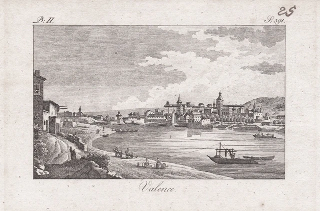 Valence Drôme Auvergne-Rhône-Alpes France gravure engraving Kupferstich 1780