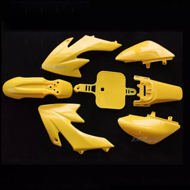 Full Yellow CRF50 PLASTICS FAIRING PIT DIRT BIKE 70 90 110 125CC Atomik Pitpro