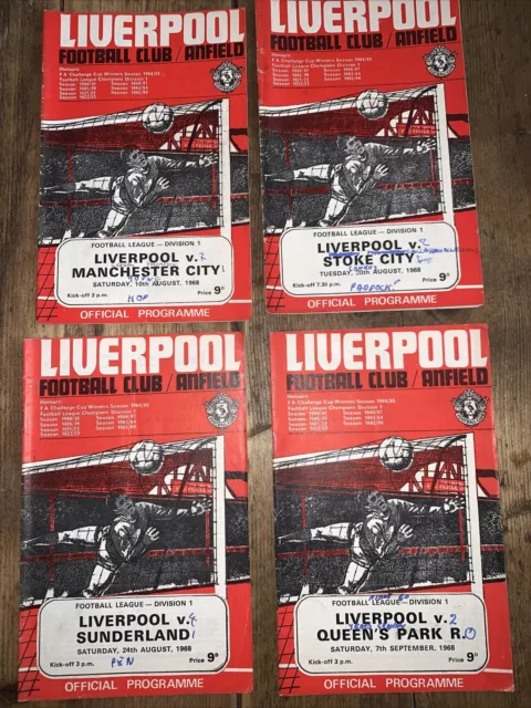 Liverpool FC Football  Programmes 1968/69  Home Season 19 In Total