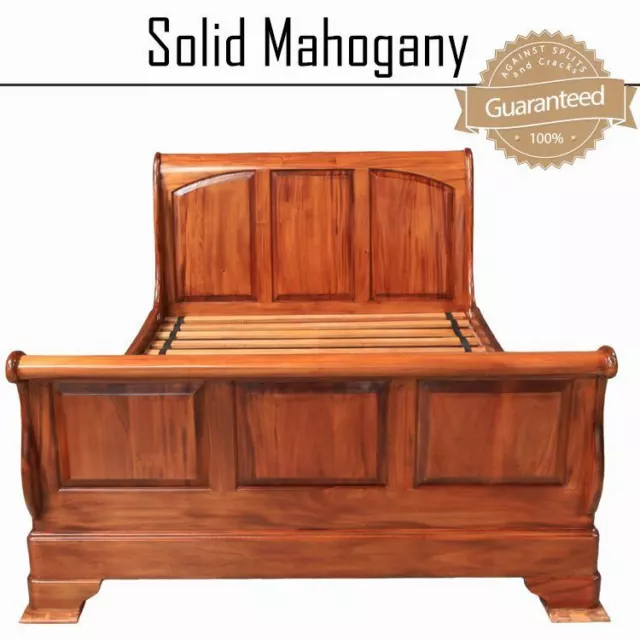 Solid Mahogany Wood Queen Bed Antique Reproduction Style Monet Bedroom Furniture