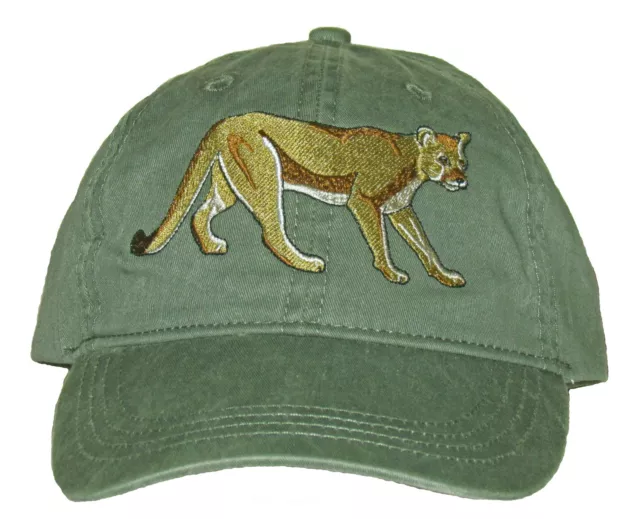 Mountain Lion  Embroidered Cotton Cap NEW Puma Cougar Panther