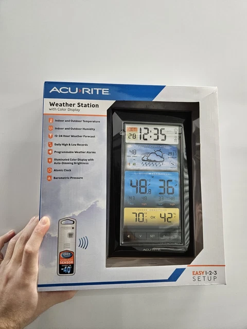 ACURITE DIGITAL WEATHER Station Weather Clock Color Display Brand New ...