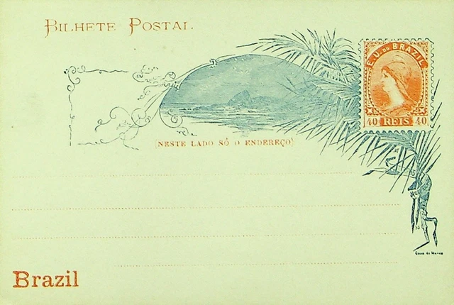 Sephil Brazil 40 Reis Fein Ungebraucht Postal Speicherkarten