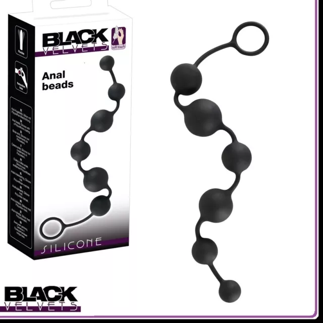 Palline del piacere Anal X Beads Silicone Black Velvets Sexy Toys Ano_Vagina