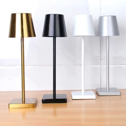 Lampada da tavolo led ricaricabile poldina oro nera bianca grigia 4000k 6400k ok 2