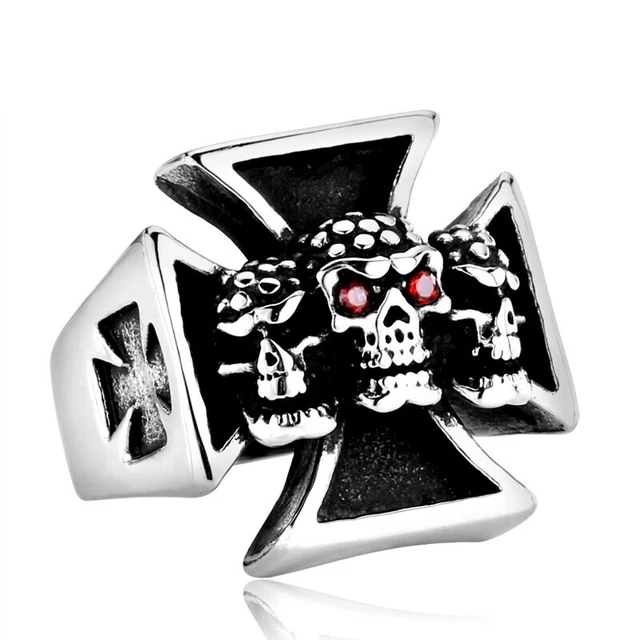 Bague chevalière Templier Acier inoxydable 316L Croix des templiers Croix pattée