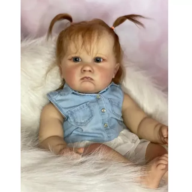 Handmade 25 Inch Realistic and Cute Reborn Baby Girl Doll Vinyl Opened Her Eyes
