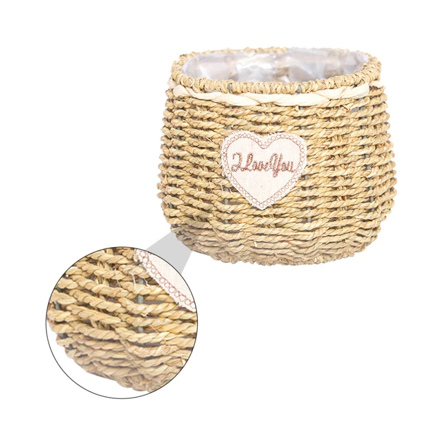 Seagrass Plant Basket Seagrass Plant Pot Straw Flower Basket Plants Pots Rattan 2