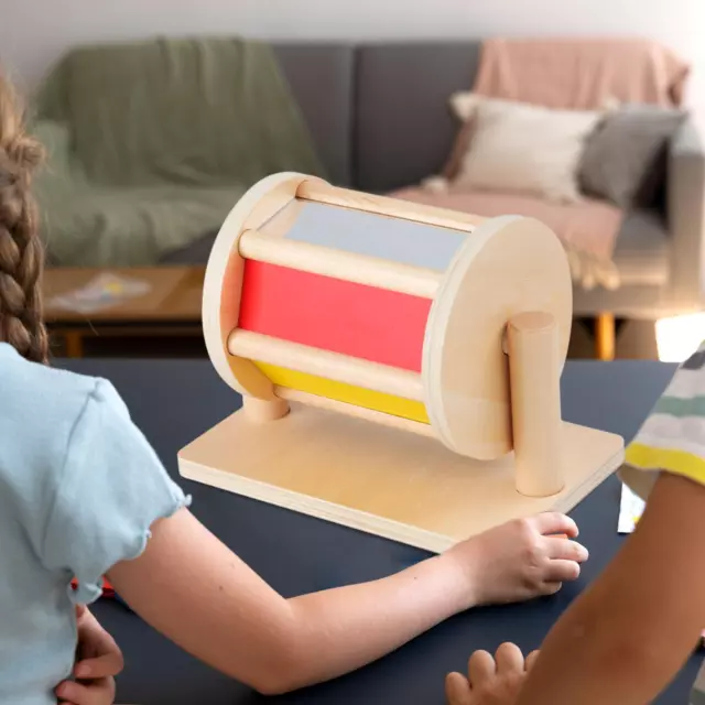 Rotating Drum Toy with Mirror and Bell Fine Motor Skills