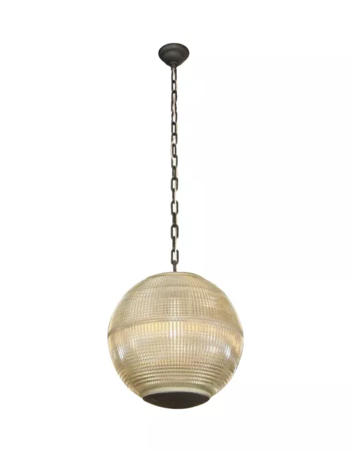 1970 Paris Holophane Globe Streetlight Turned Pendant Light