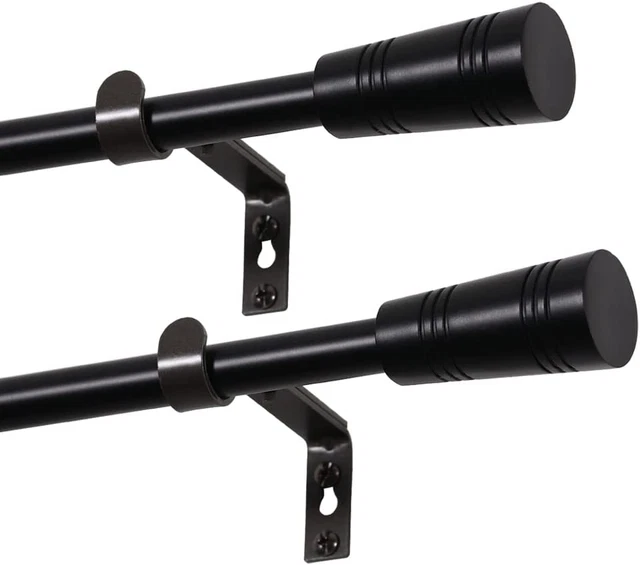 2 Pack Window Curtain Rods for Windows 48 to 86 Inches Adjustable 3/4 Inch Diame