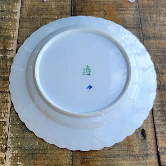 Antique 1887-1902 Royal Bayreuth Porcelain Tettau "Blue Onion" 3 Dinner Plate 9" 2