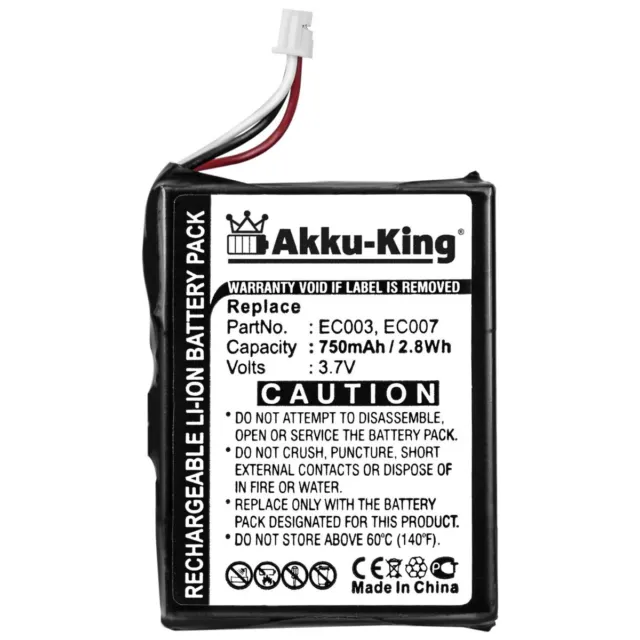 Akku-King Akku Li-Ion für IPOD mini - ersetzt EC003 EC007 EC007-5