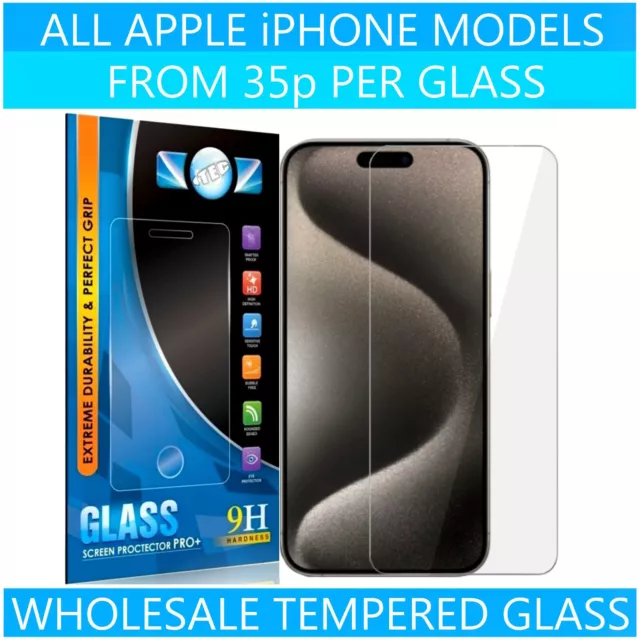 Screen Protectors For Iphone 6 7 X Xs Xr 14 15 Wholesale Joblot Tempered Glass