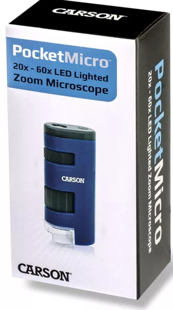 Carson Pocket Micro 20x-60x LED Lighted Zoom Field Microscope with Aspheric Lens