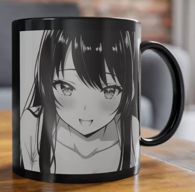 Anime Tasse Schwarz Kaffeetasse Manga Kaffeebecher Kawaii Deko Merch Geschenk