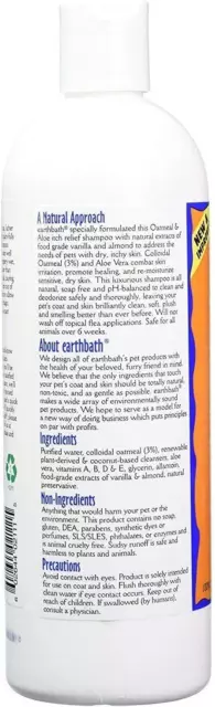EARTHBATH OATMEAL & Aloe Pet Shampoo - Vanilla & Almond, Itchy & Dry ...